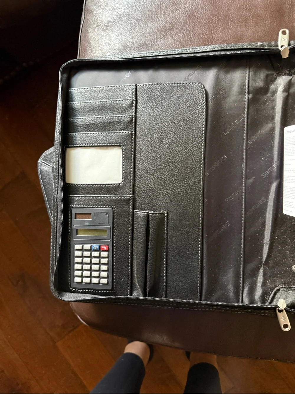 Samsonite Black Leather Briefcase Tote -